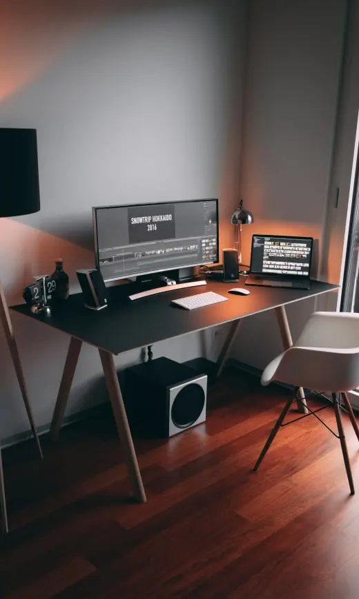 elegant desk setup img opt - 2